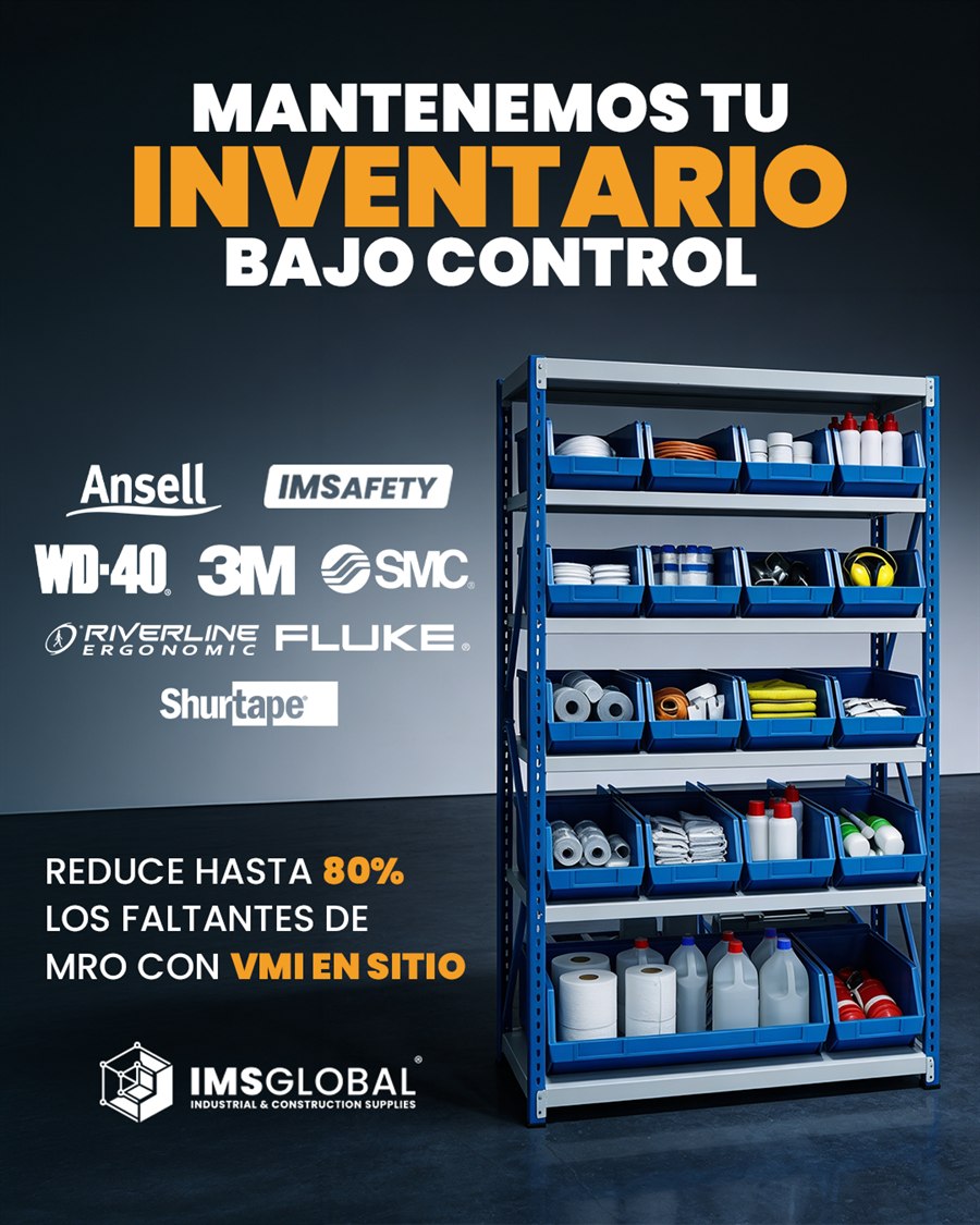 IMS Global - Mantenemos tu inventario bajo control. Reduce hasta 80% los faltantes de MRO con VMI en sitio.